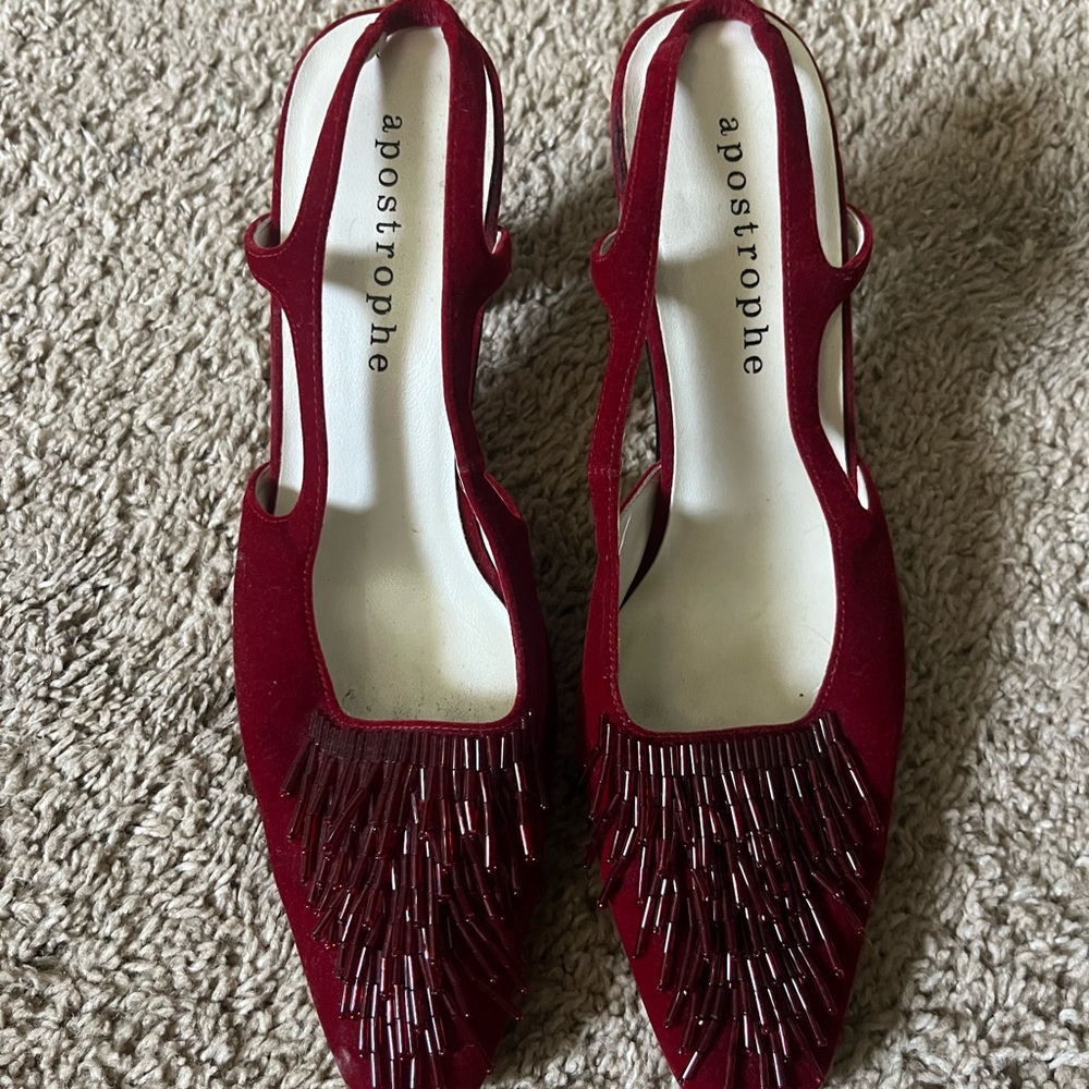 Apostrophe Women's Red Slingback Shoes